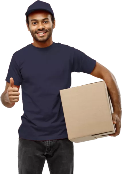 Man holding a cardboard box