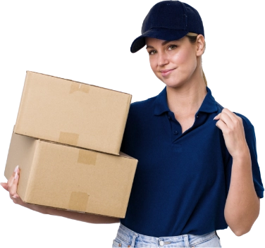 Woman holding a box