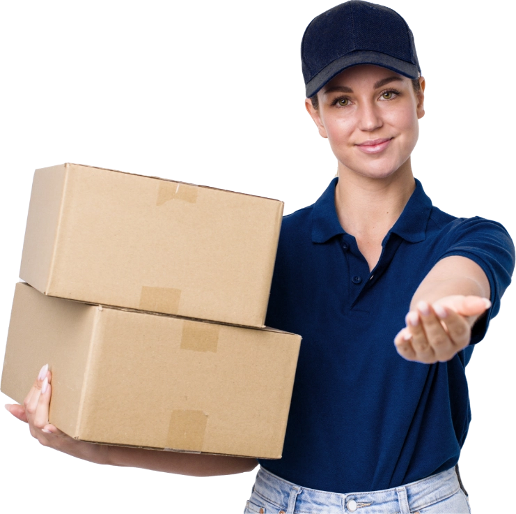 Woman holding a box